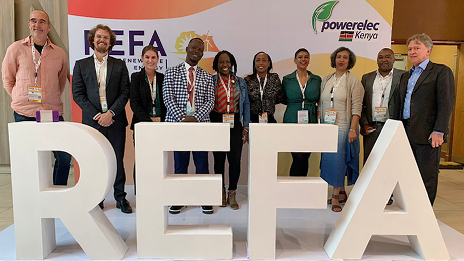 Attendees from Energy 4 Impact (E4I) and innovators from the Energy Catalyst portfolio attending REFA in Nairobi.